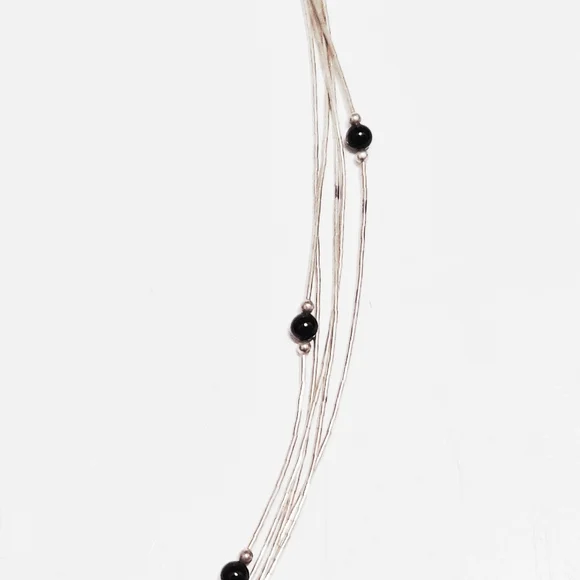 Genuine Liquid Sterling Silver Multi-Strand Native American Necklace - Picture 2 of 6